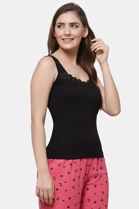Floret Cotton Camisole (Pack of 2) - Skin Black — image 8